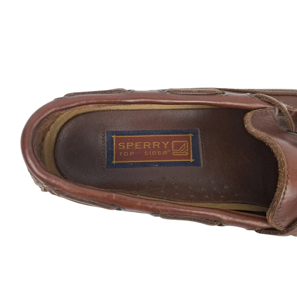 Sperry Top-Sider Brown Leather Kiltie‎ Tassel Loafers Boat Shoes Mens 9.5